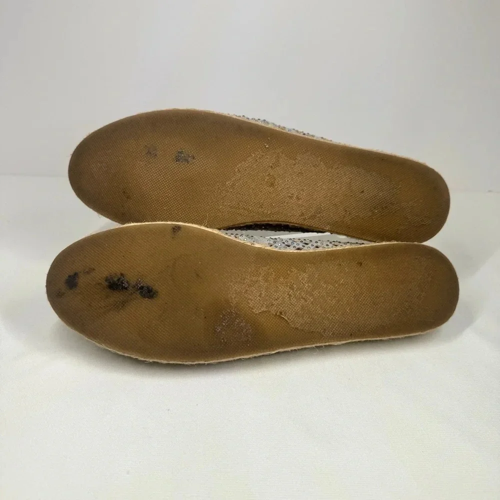 Steve Madden Gray Crystal Espadrille Flats
